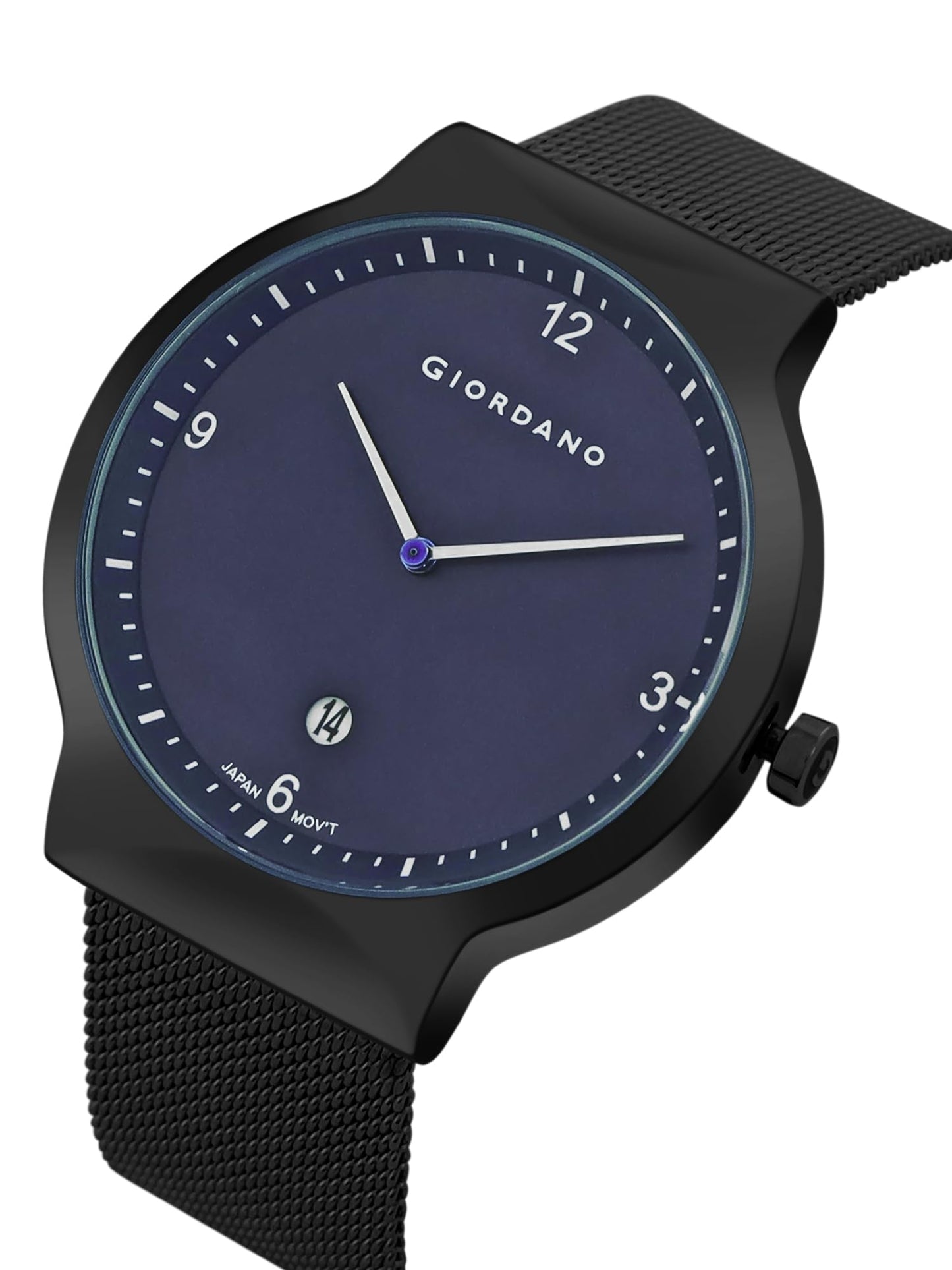 Giordano Casual Wrist Watch for Men Mesh Metal Strap Round Dial| 2 Hand Mechanism Analog Watch - GZ-50057