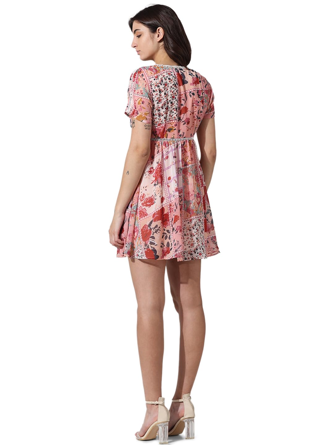 ONLY Women's Polyester A-Line Mini Dress (15335435-Cloud Dancer_Cloud