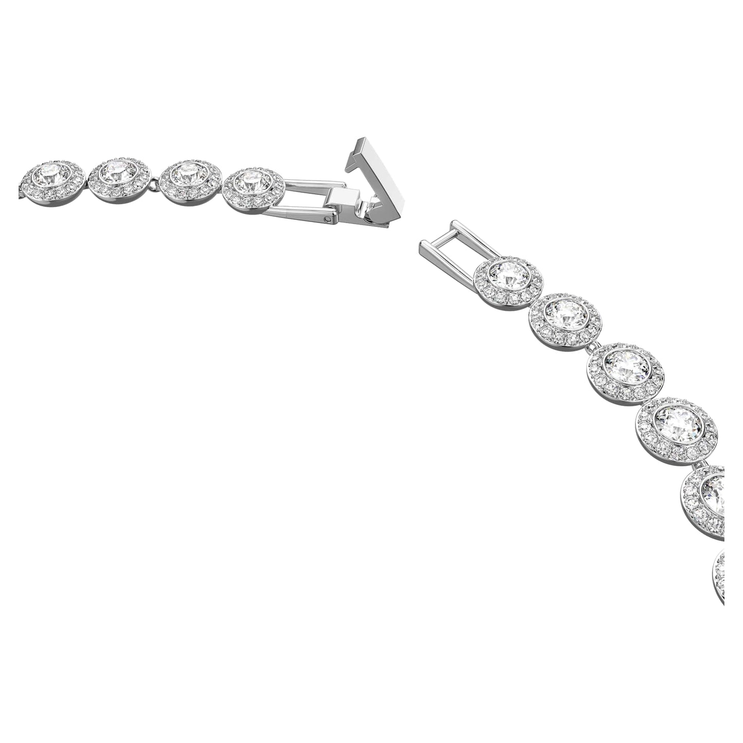 Swarovski Angelic Necklace Bracelet Earrings Set for Women, Round Size, Rhodium Plated