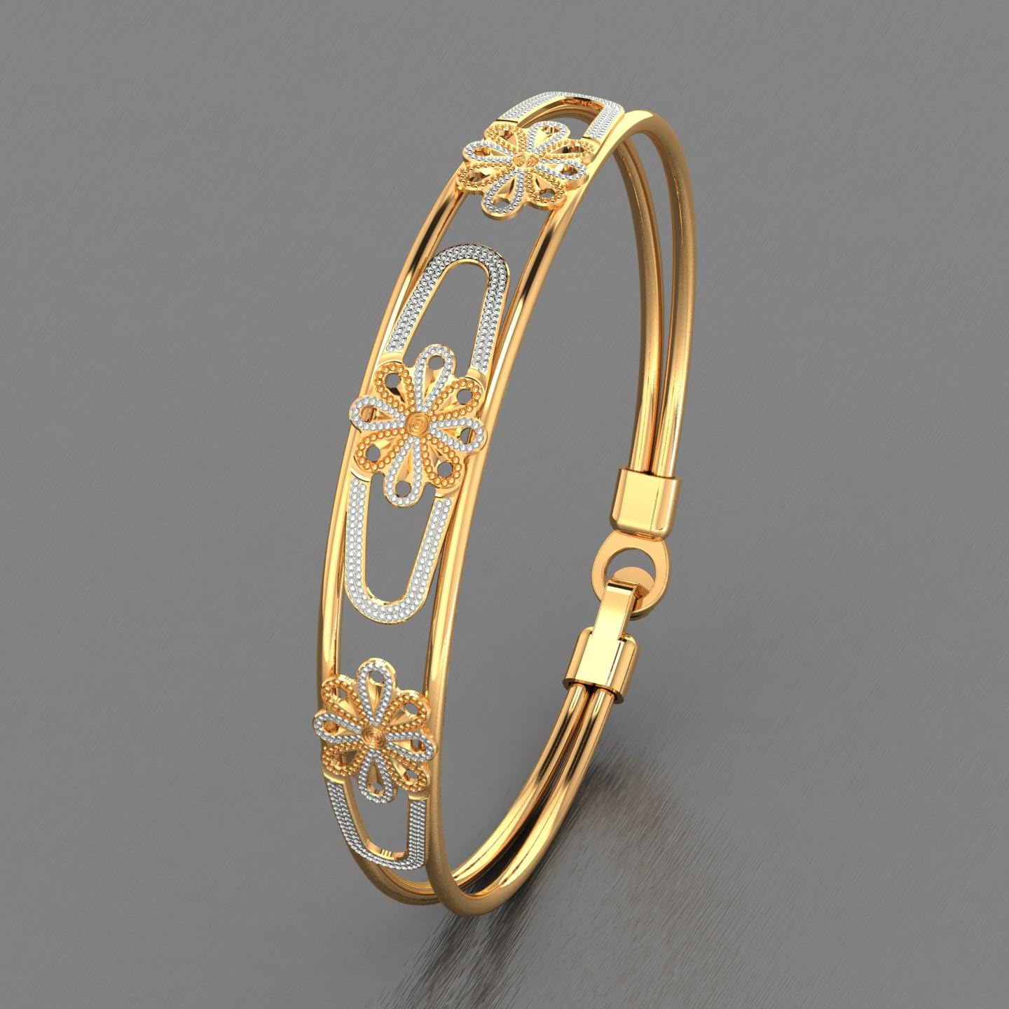 CYGNI BANGLES Womens Luxury Bracelets 18kt Yellow Gold Gold Plated CNC Bracelet for Women Traditional Design Froming Jewelry (LF-Yellow-05)