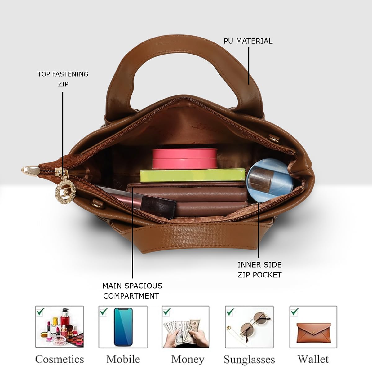 ESBEDA Tan Color Classic Mini Handbag For Womens| Ladies Purse | Stylish Handbag | Gift Bag For Women