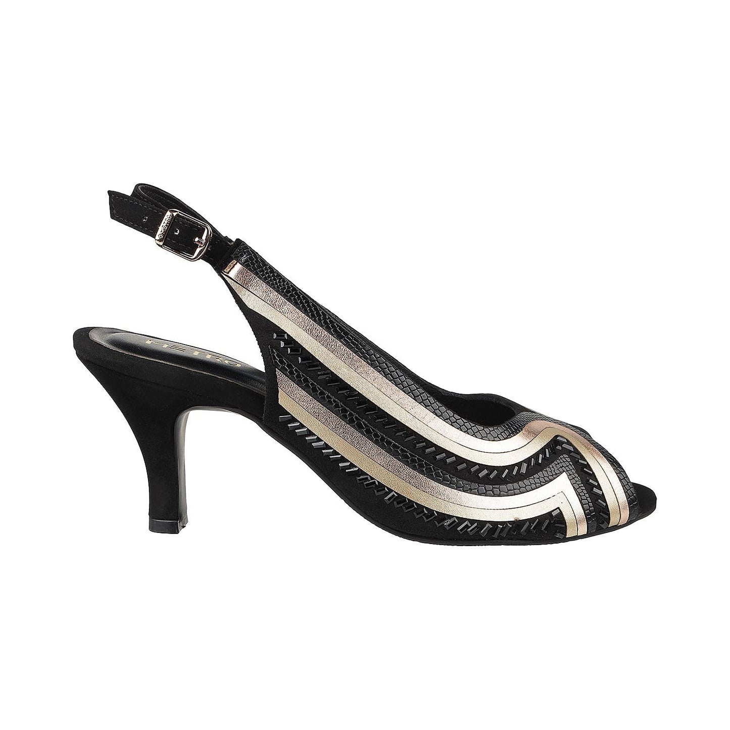 Metro Womens Synthetic Black Sandals (Size (4 UK (37 EU))