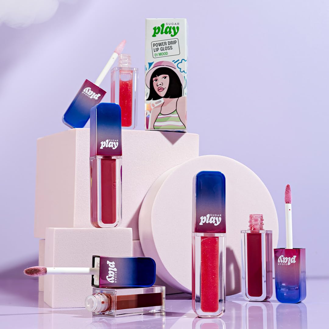 SUGAR Play Power Drip Lip Gloss | Tinted & Pigmented | 100% Vegan | Non-Sticky Formula | 2ml (04 Simp)