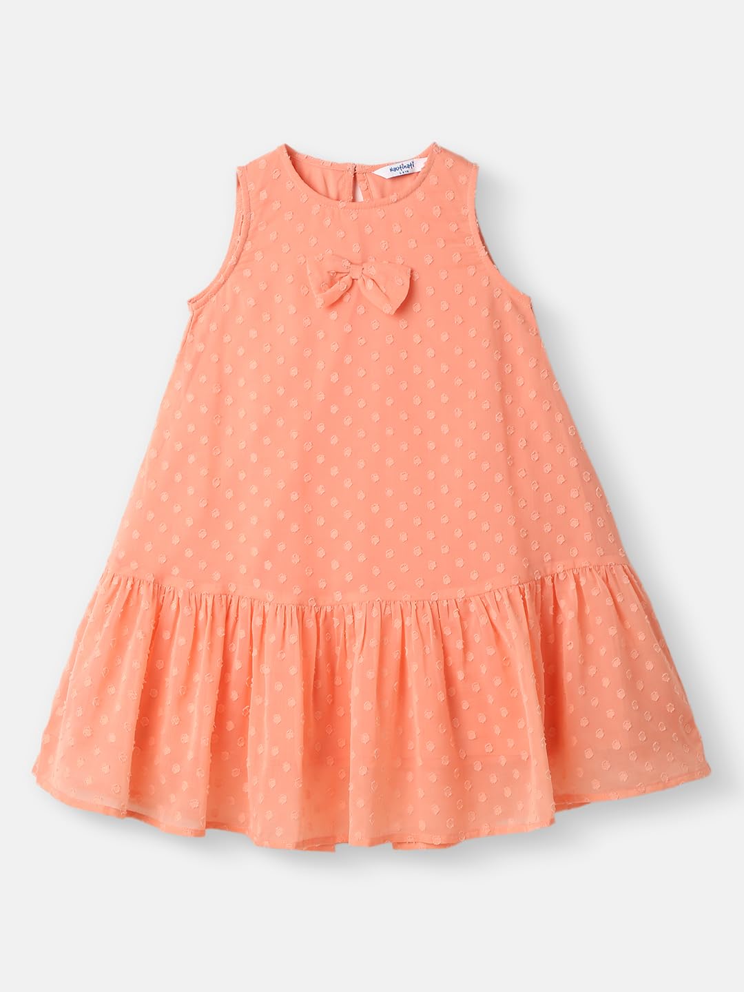 nauti nati Girl's Chiffon Modern Above The Knee Casual Dress