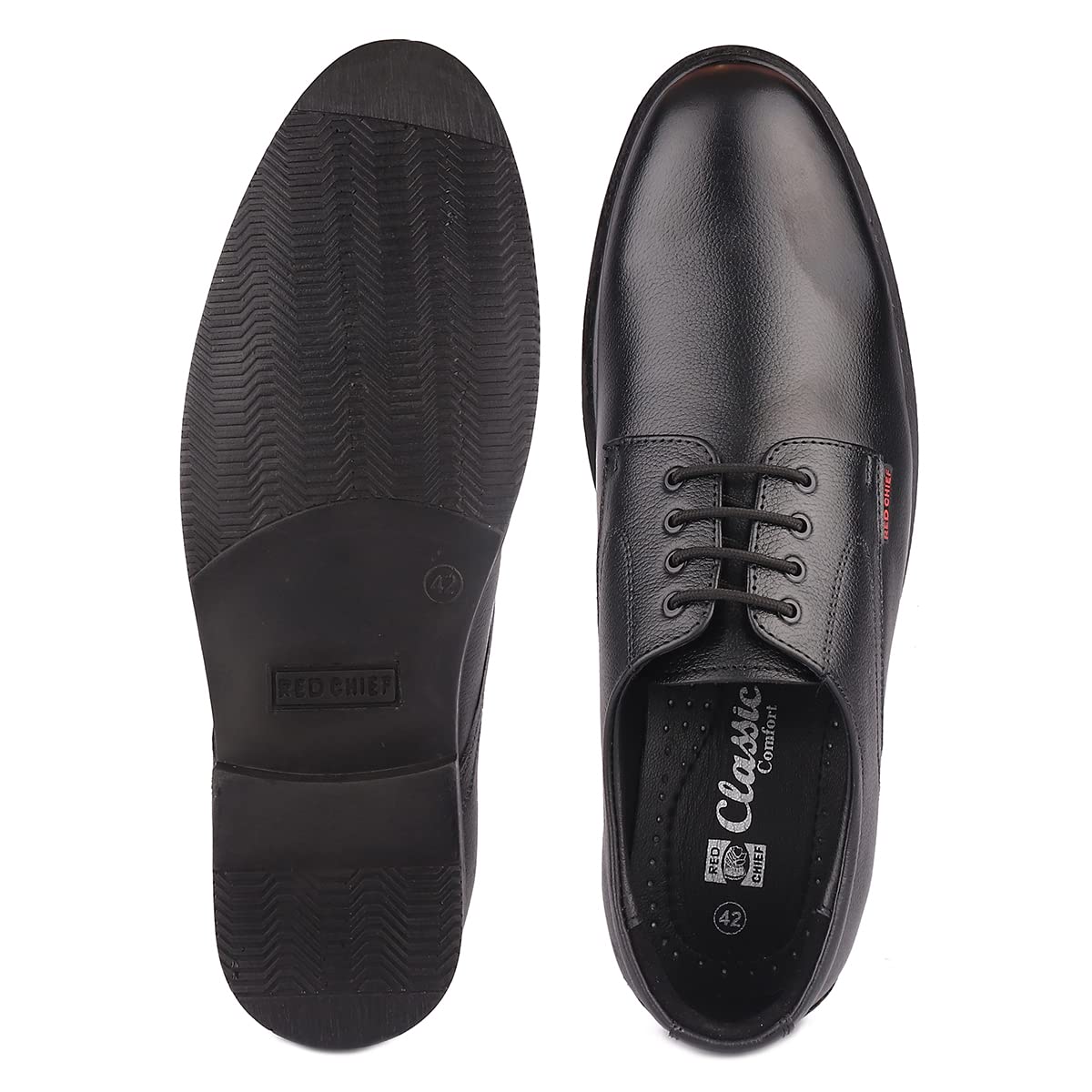 Red Chief Formal Derby Shoes for Men Black