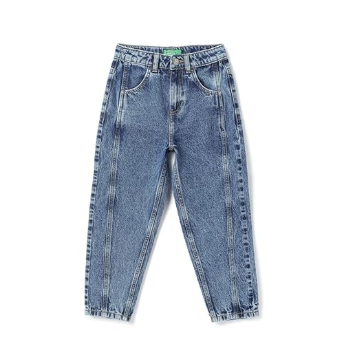 United Colors of Benetton Baggy Fit Solid Mid Rise Jeans Blue