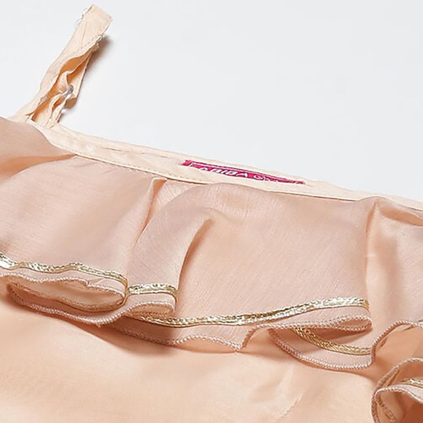 BIBA Girls Polyester Flared Solid Lehenga Set (KW4605EAW22OWHT_Off White_6 7 Years)