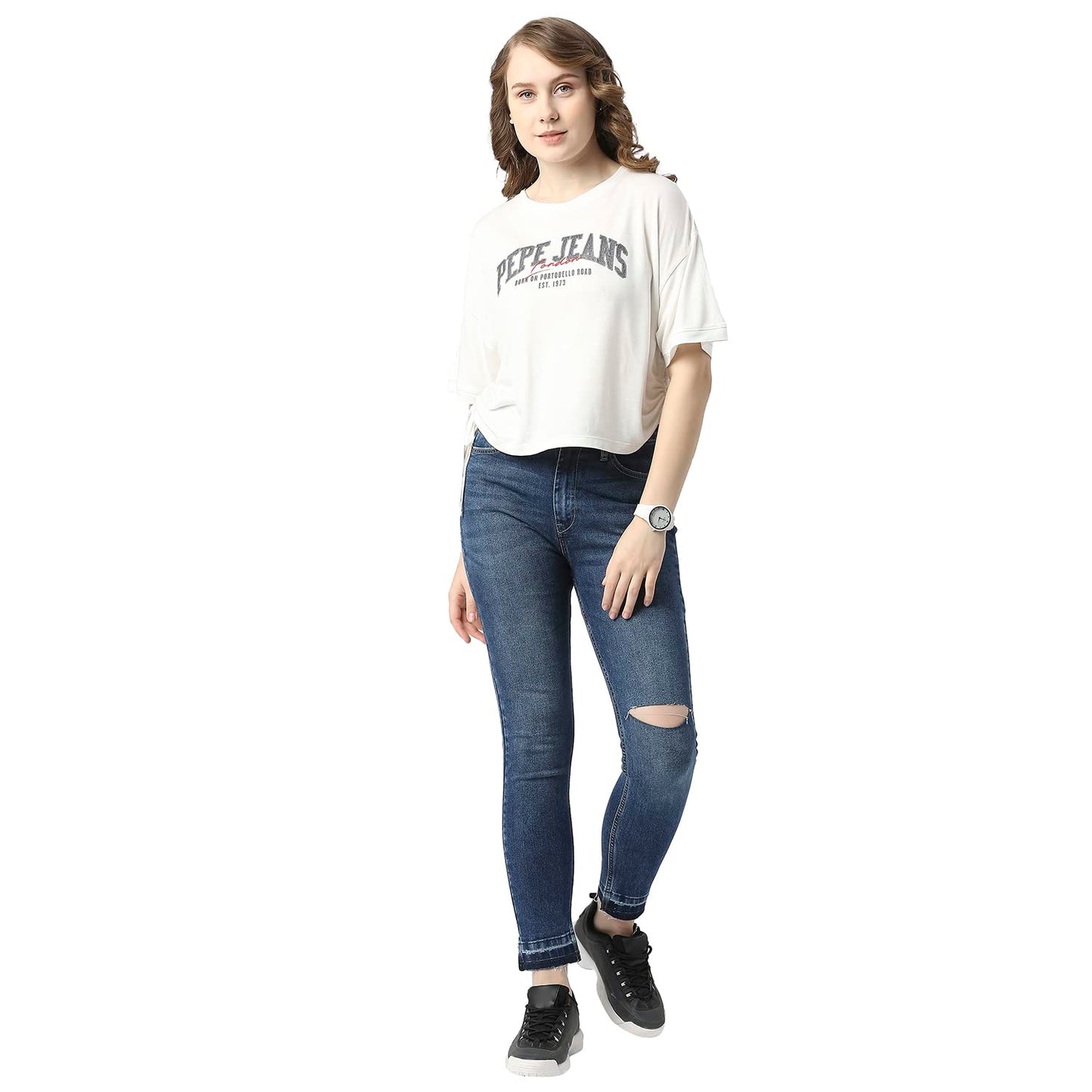 Pepe Jeans Women's High Rise Skinny Fit Jeans