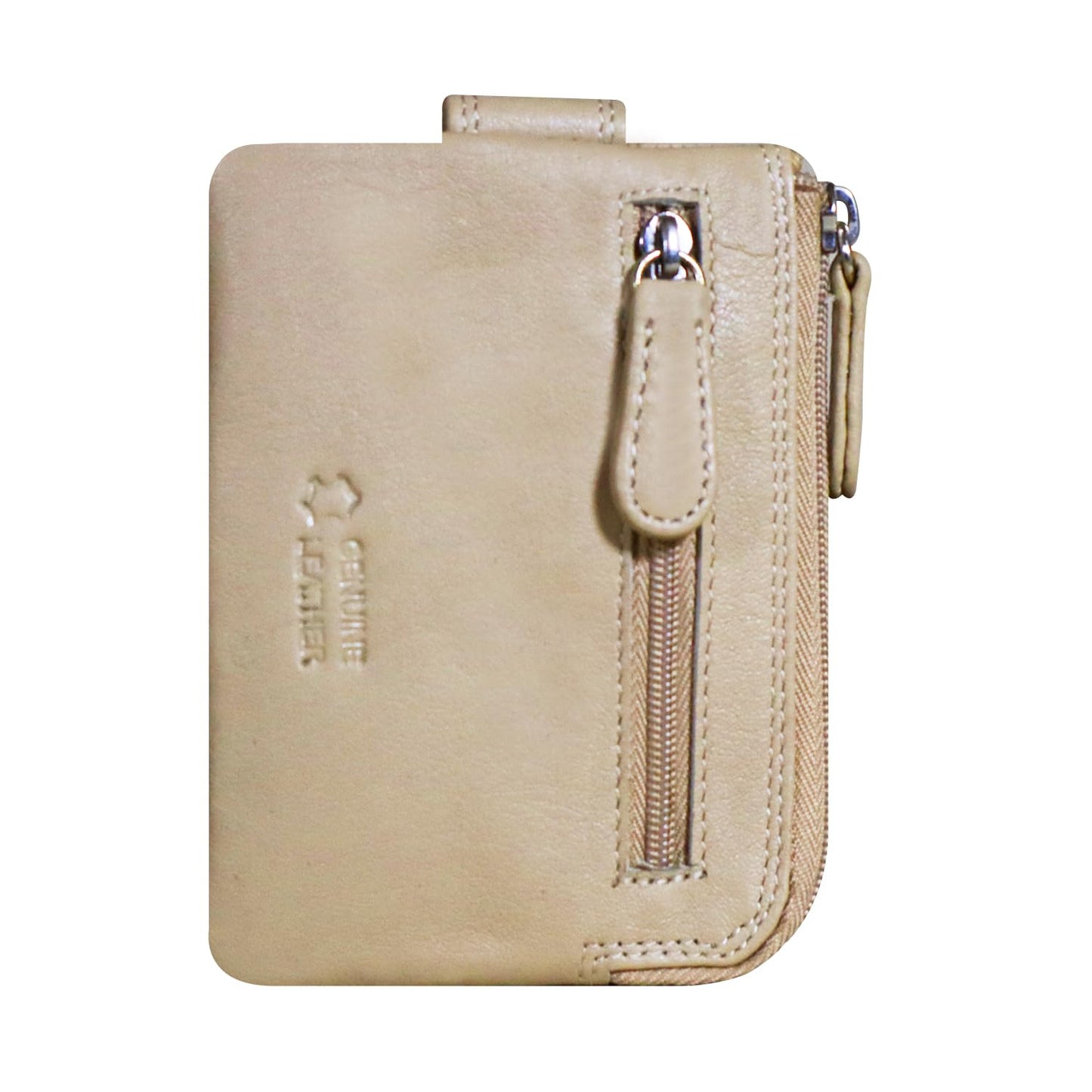 Calfnero Leather Men's Card Case (Beige)