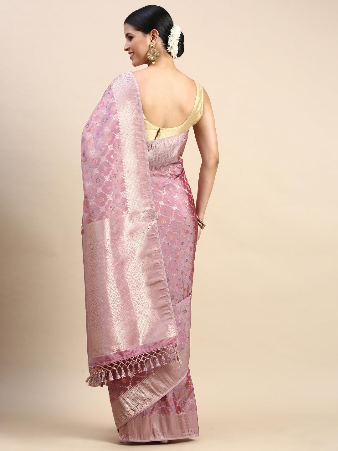 MOHEY Purple Art Silk WEAVE Saree for Women