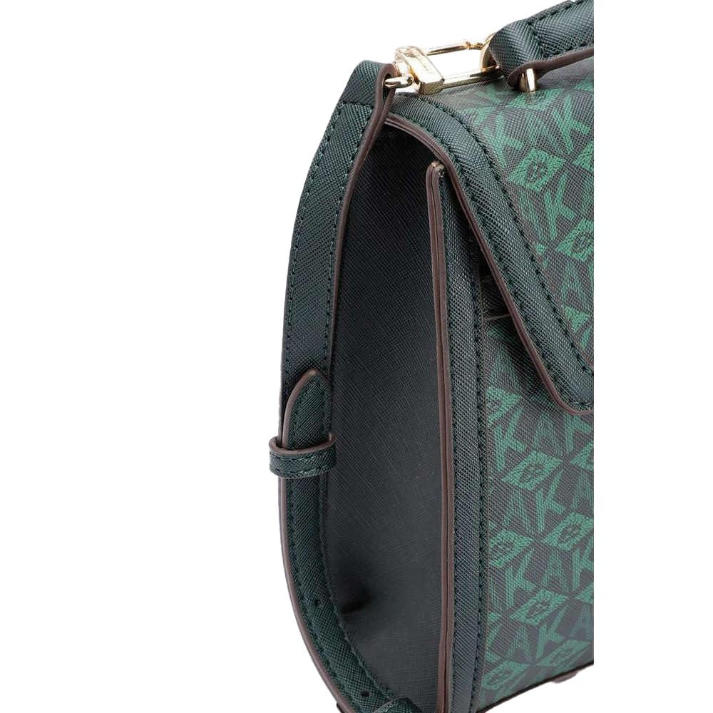 Anne Klein Solid Faux Leather Zipper Closure Women's Satchel Bag (Green, XL)