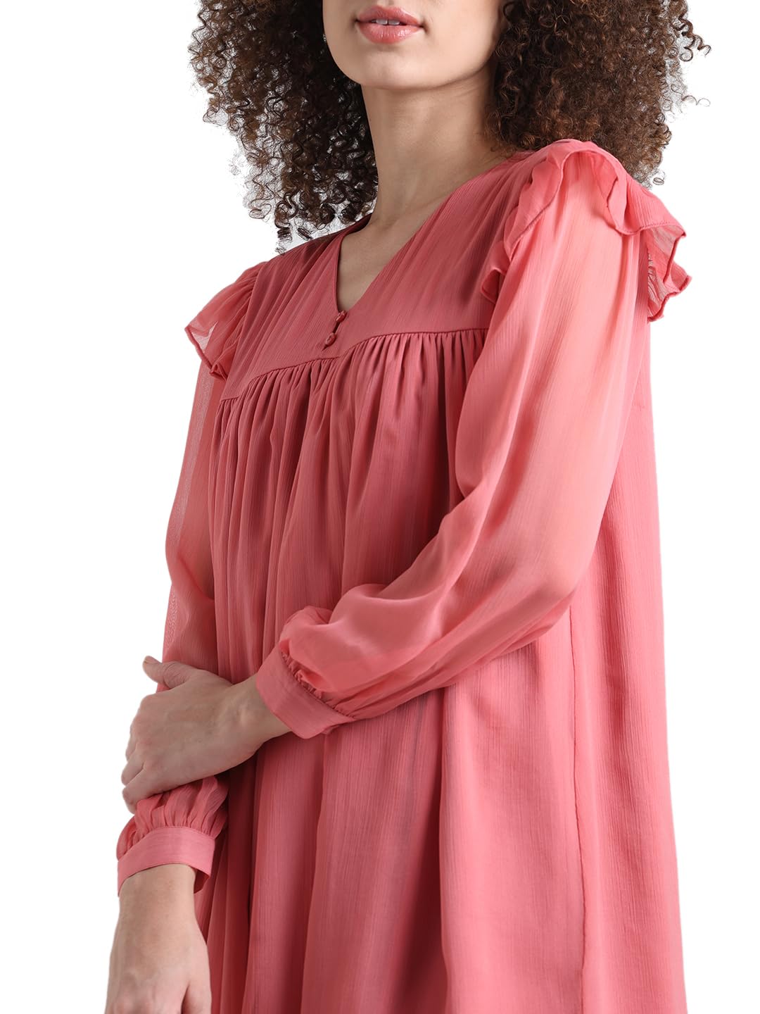 ONLY Women Solid Polyester Above Knee Red Dress