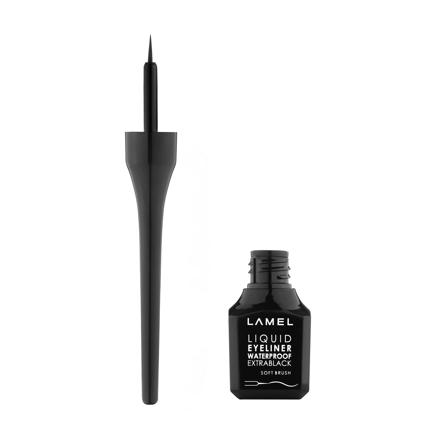 Lamel- Eyeliner- liquid with Soft brush-№ 101 Black | Waterproof & Smudge-Proof | Long-Lasting Formula | for a Flawless Eye Makeup Look | Easy to Use and Quick-Drying | 3.5 gm