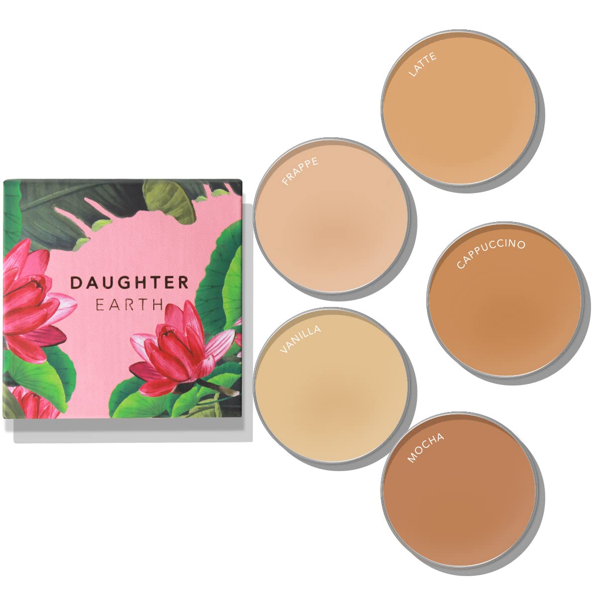 DAUGHTER EARTH Natural Finish High Coverage Concealer Powder for Face Makeup, Lightweight & Breathable Silicone Free 100% Vegan Makeup, Creaseless | Pro Concealer With Bakuchiol | Shade- Latte