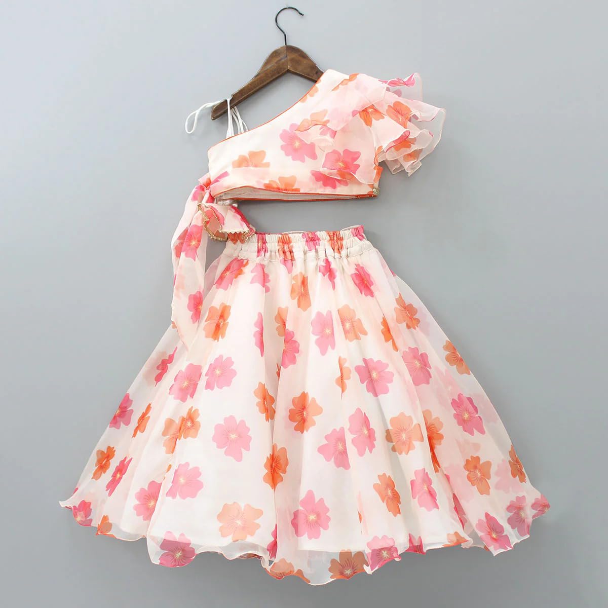 Tejam kids girls Traditional Indian Kids Outfit - Georgette Silk Multicolour Colors Girls Lehenga Choli Festive Fashion for Every Princess (3-4 Years, white)