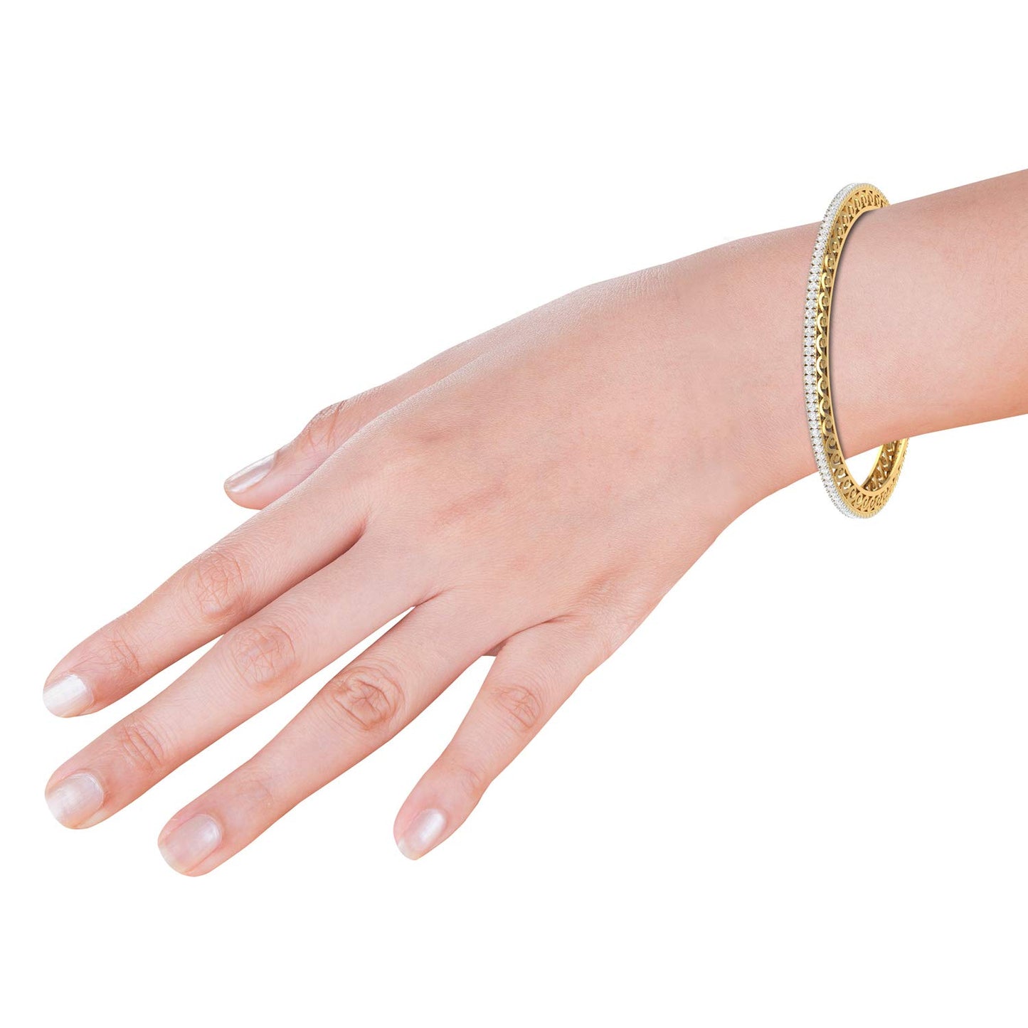 PC Jeweller 14k (585) Yellow Gold and Solitaire Bangle for Women