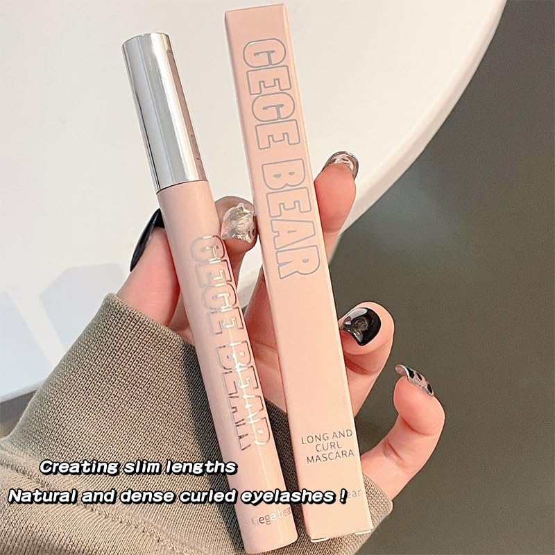 Gege Bear Long & Curl Mascara – Waterproof, Smudge-Proof & Sweat-Resistant | Long-Lasting Lash Lift & Volumizing| Ultra-Lengthening, Clump-Free & Lightweight Formula for Natural & Dramatic Eye Makeup | High-Pigment Black & Brown Mascara for Thick, Defined