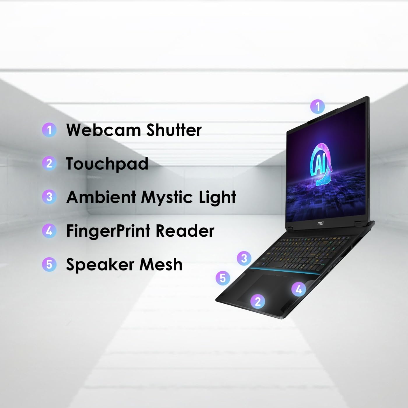 MSI Stealth 18 AI Studio,Intel 1st. Gen Ultra 9 185H,Built-in AI,46CM 16:10 UHD+ MiniLED120Hz Gaming Laptop(32GB/2TB NVMe SSD/Windows 11 Home/NVIDIA GeForce RTX 4090/Midnight Black/2.89Kg),A1VIG-022IN