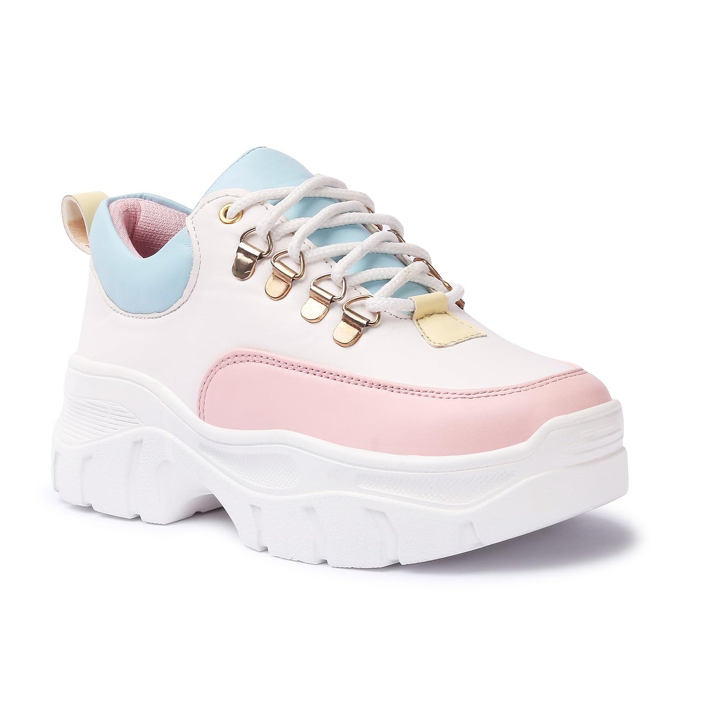 LENSBURY Women's Shoes for Walking Gym Training, Casual, Sports, Slip-On, Lightweight Lace up Athletics Slipon Running Sneaker for Ladies and Girls LBCNV6051PNK-39 Pink