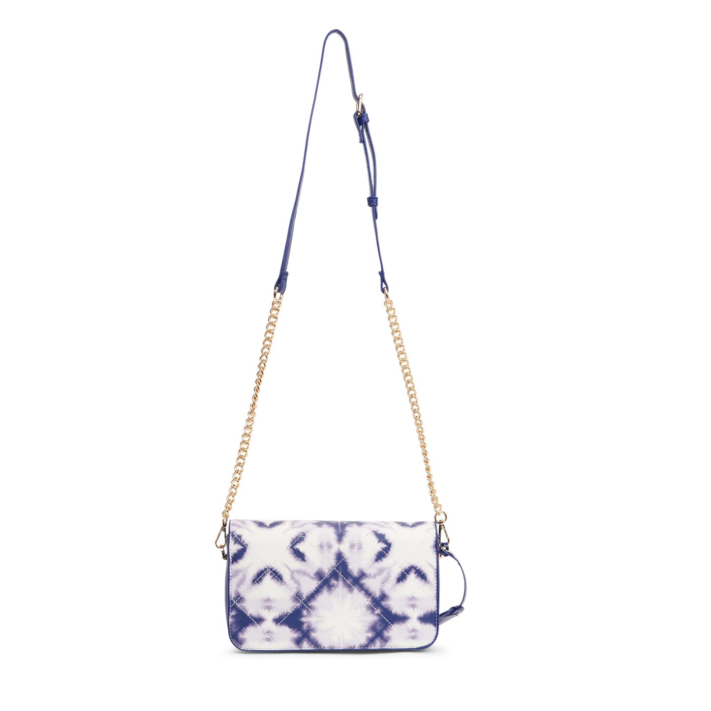 Caprese Shibori Medium Sling Bag for Women with Adjustable & Detachable Strap | Printed Faux Leather Shoulder Bag with Multi-Compartments | Zipper & Magnetic Button | Detachable Charm (Blue)