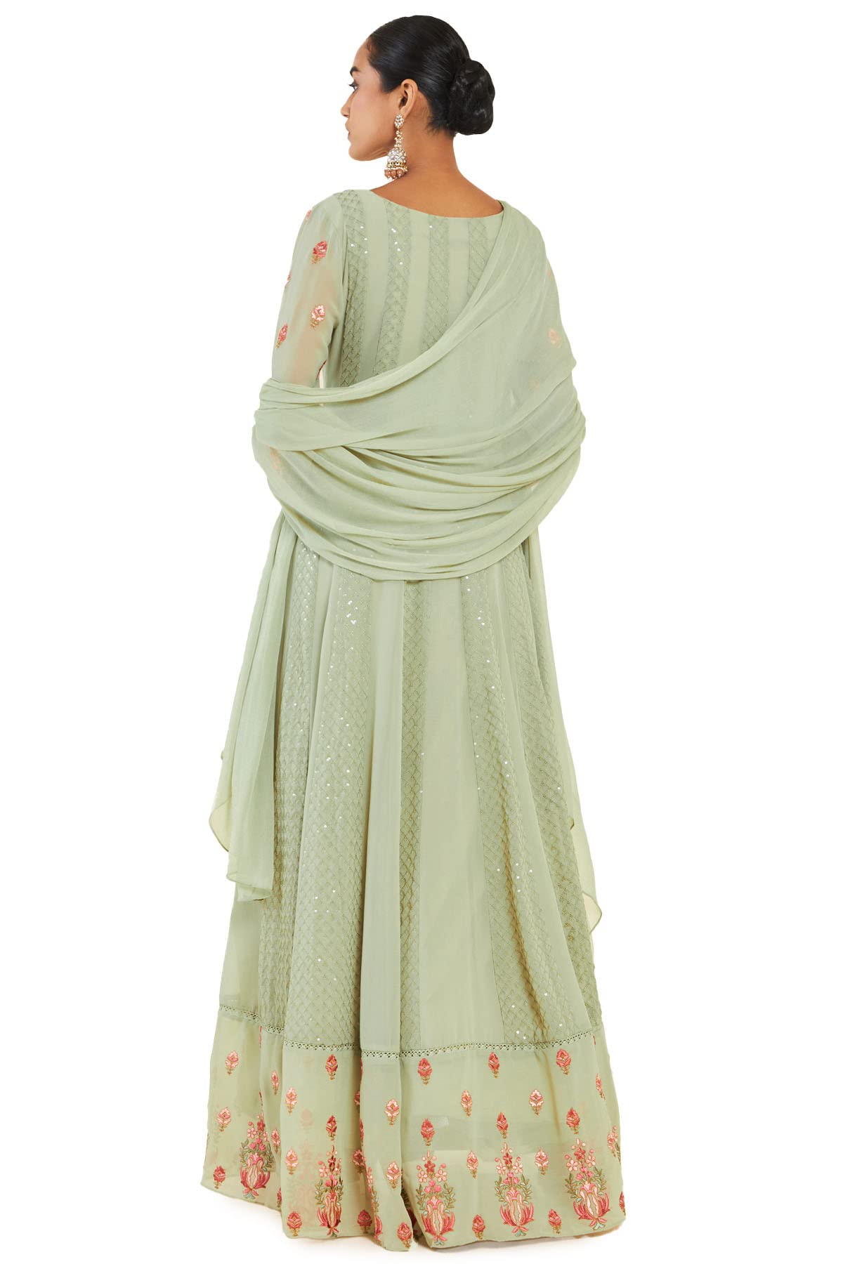 Soch Women Green Georgette Floral Gown (8907715809213_Green_Medium)