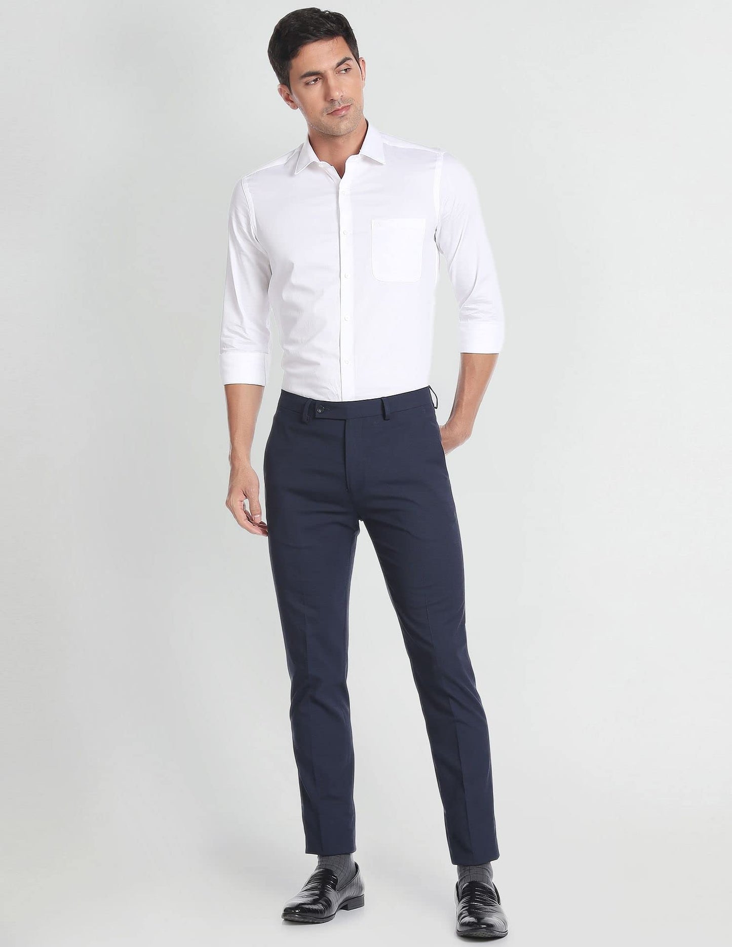 Arrow Men's Slim Pants (ARAFTR2067_Navy
