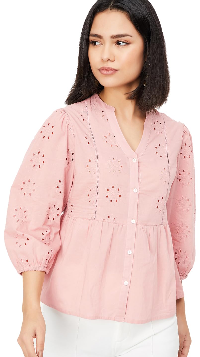 Max Women's Regular Fit Top (EMB3602_Peach