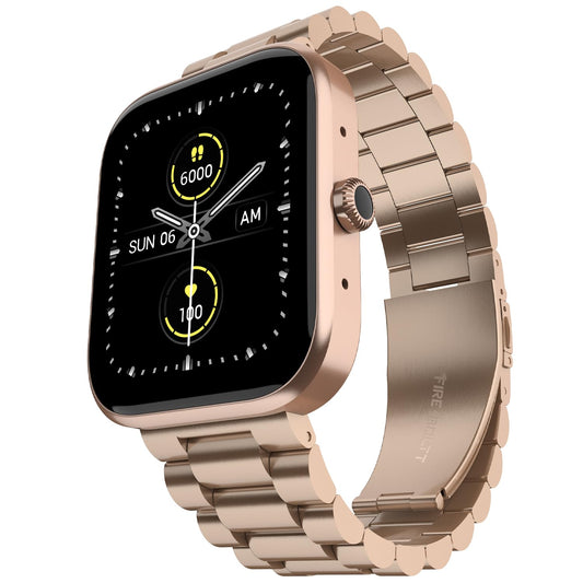 Fire-Boltt Encore Stainless Steel Smart Watch with 1.83” Full Touch Screen Display,240 * 284 PPI, Bluetooth Calling,10-Days Battery Life,IP67 Water Resistant,Upgraded Health Sensors (Rose Gold)