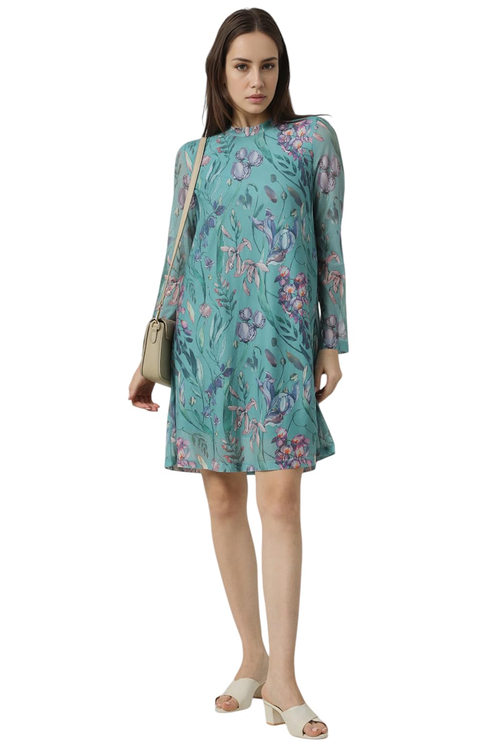 Van Heusen Women's Polyester Modern Above The Knee Dress (VWDRERGFM26690_Green