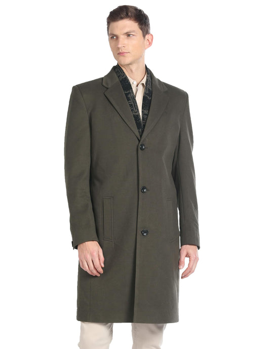 Arrow Men's Polyester Trench Standard Length Coat (ASAGJK4788_Olive, 2XL