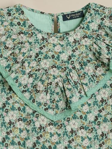 Girls Green Print Casual Top