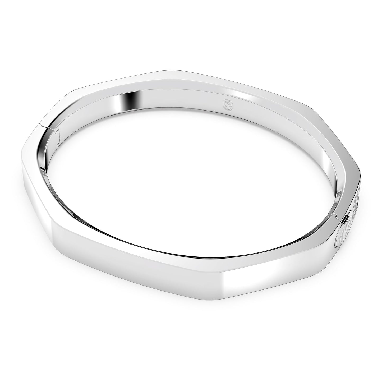 Swarovski Dextera bangle, Octagon shape, White, Rhodium plated