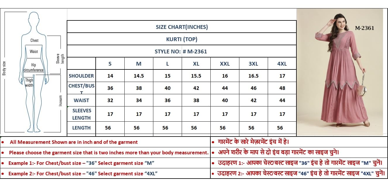 madhuram textiles Women's Chinon Chiffon Traditional Ethnic Long Western Straight, Ankle Length Dress With Embroidery Work Long Kurta(M-2361, In, Alpha, M, Regular, Pink)