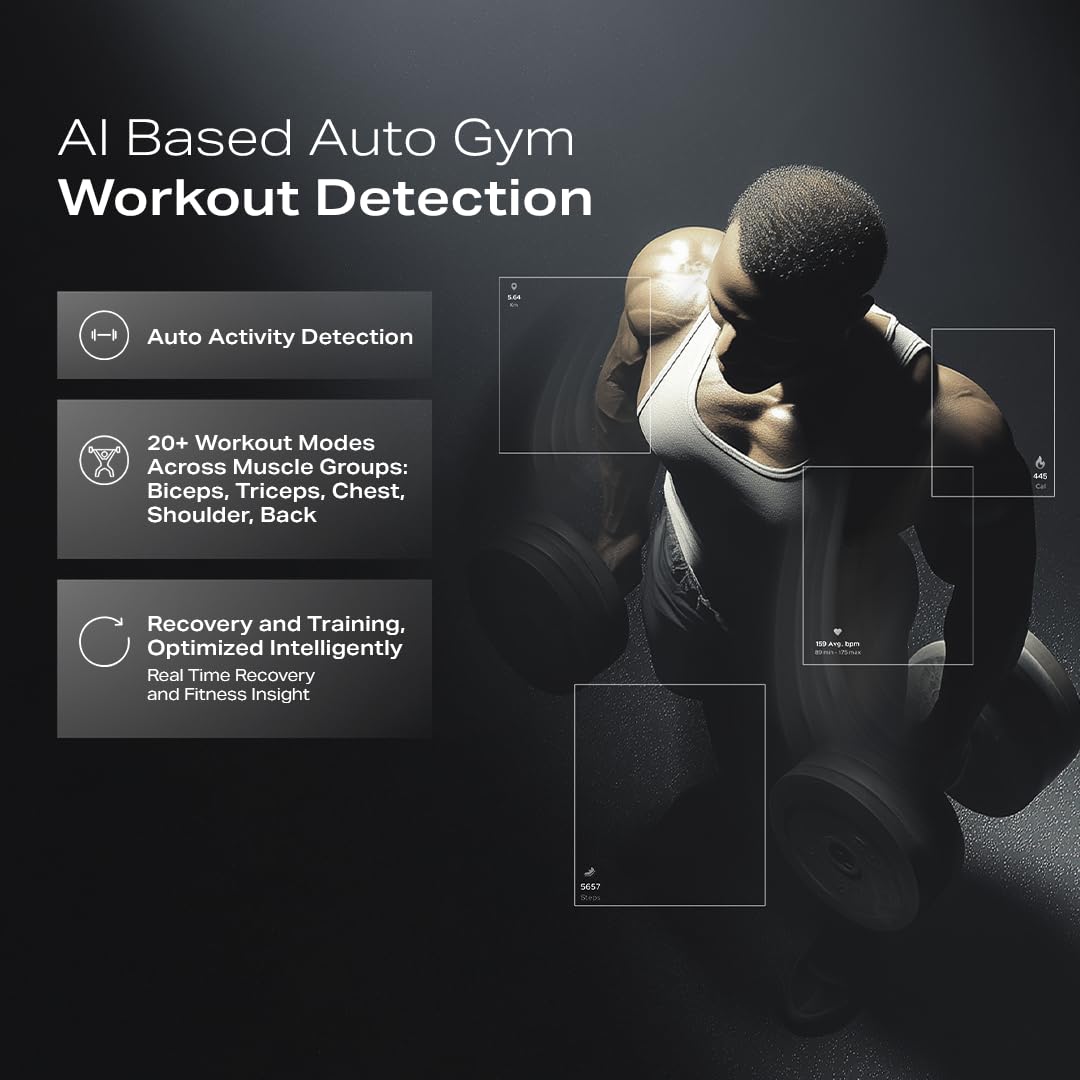 boAt Valour Watch 1 GPS, Advanced X2 Chip,6-Axis Motion 360° Tracking Sensor,15 Days Battery, 1.43" AMOLED Display w/Gorilla Glass, AI Based Auto Gym, GPS, Smart Watches for Men & Women (Fusion Grey)