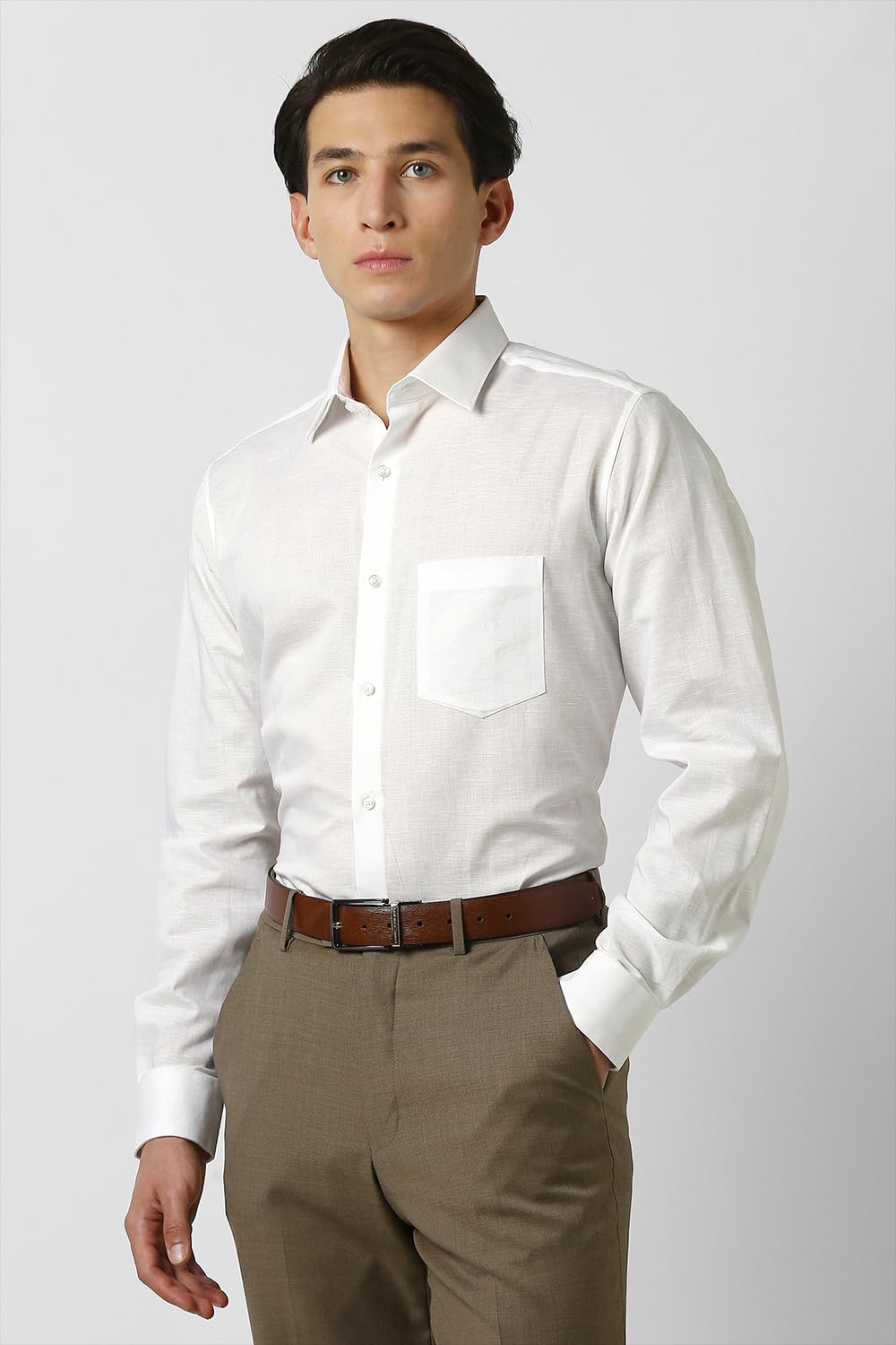 Van Heusen Men's Regular Fit Shirt (VHSFFCUBC51167_White