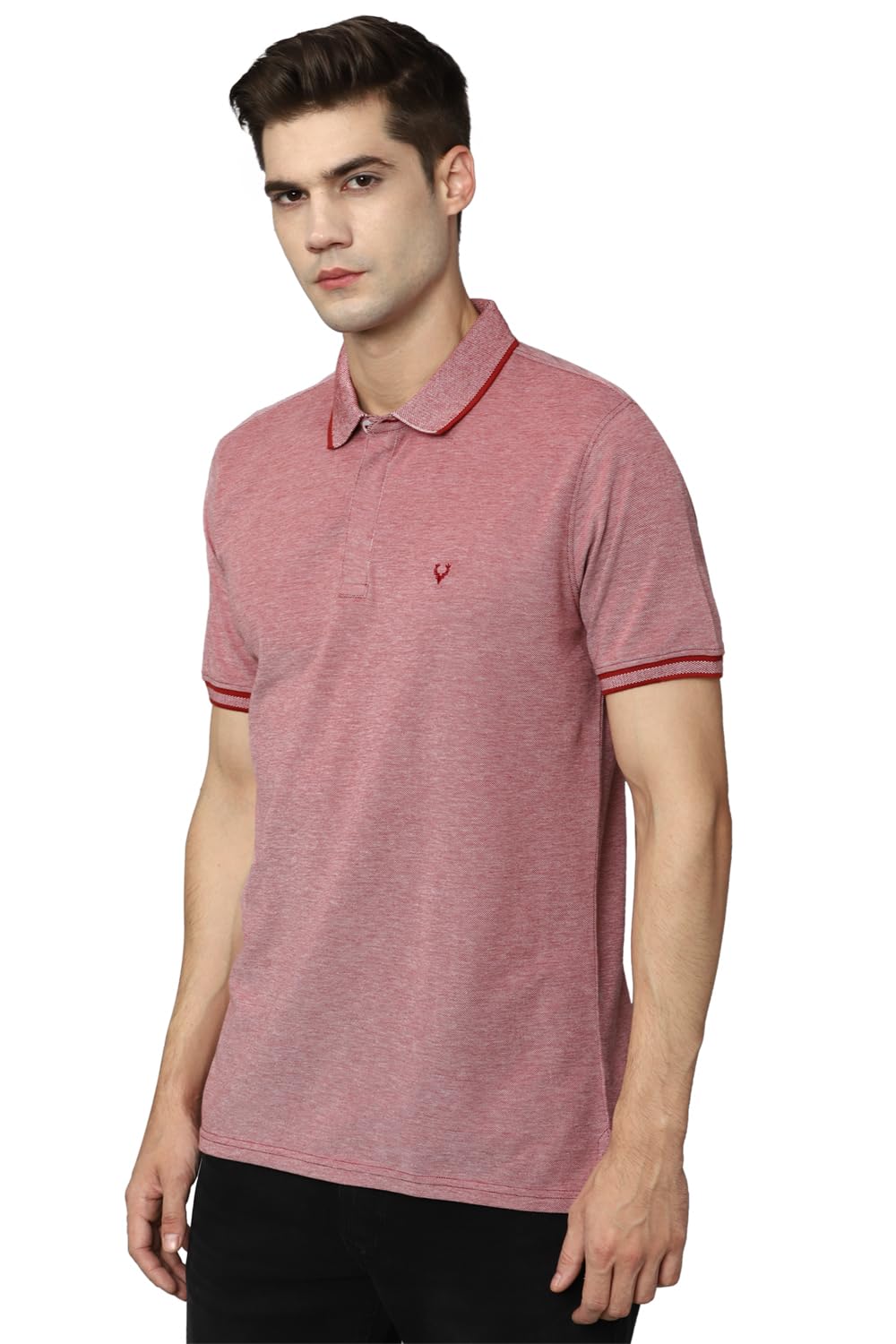 Allen Solly Cotton Men's Solid Regular FiT-Shirt (Askpcurgf681008_Red XL)