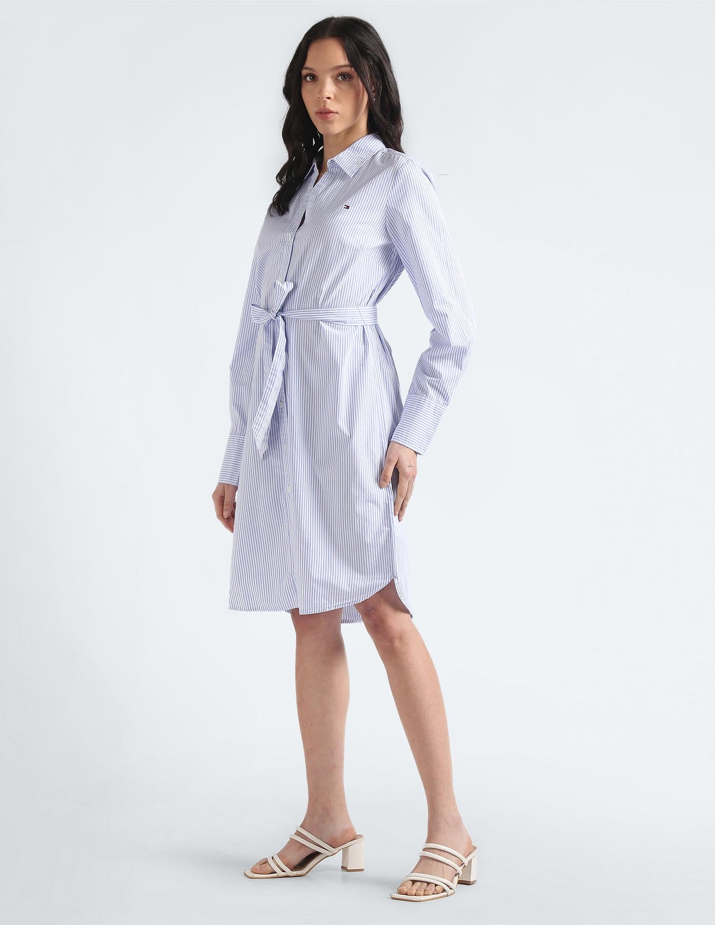 Tommy Hilfiger Women's Cotton Shirt Above The Knee Dress (S24HWDR036_White_2XL)