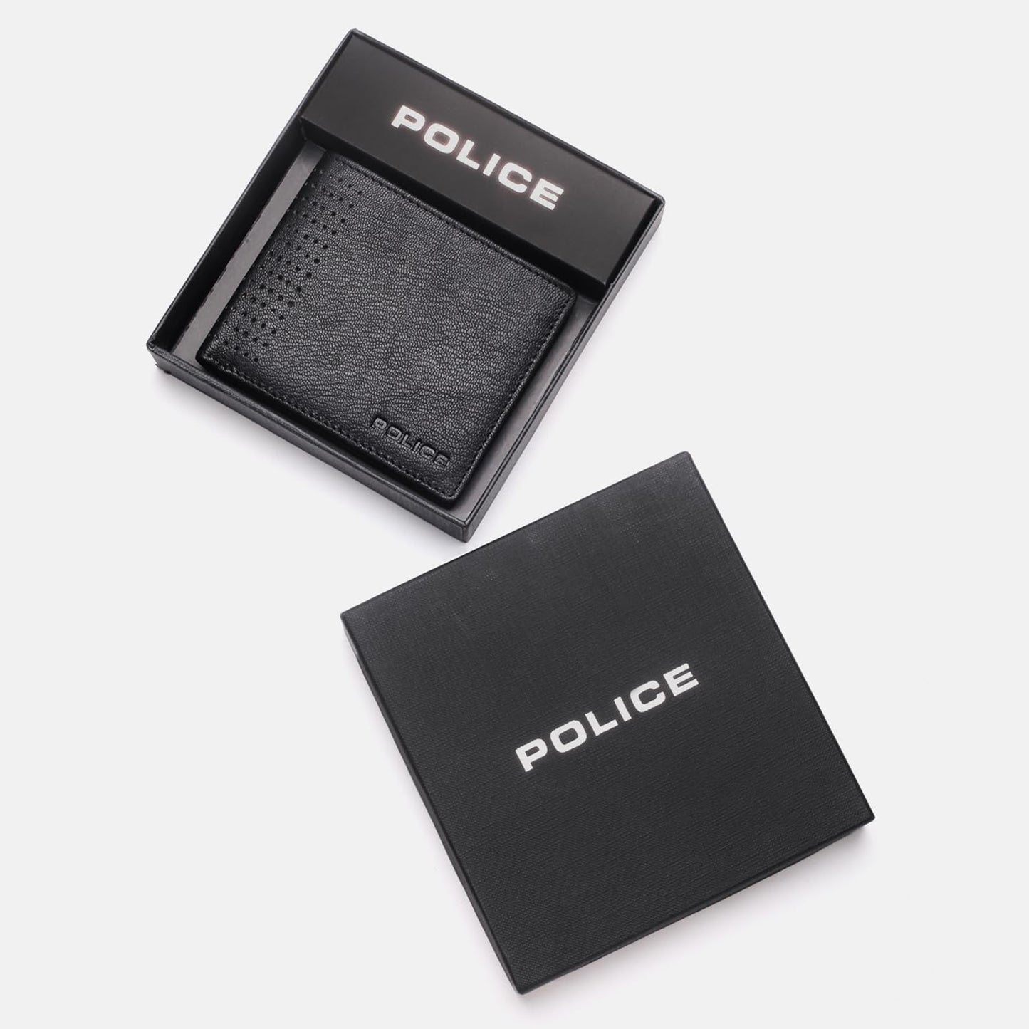 Police Gardon men's Leather Slim Wallet -Black