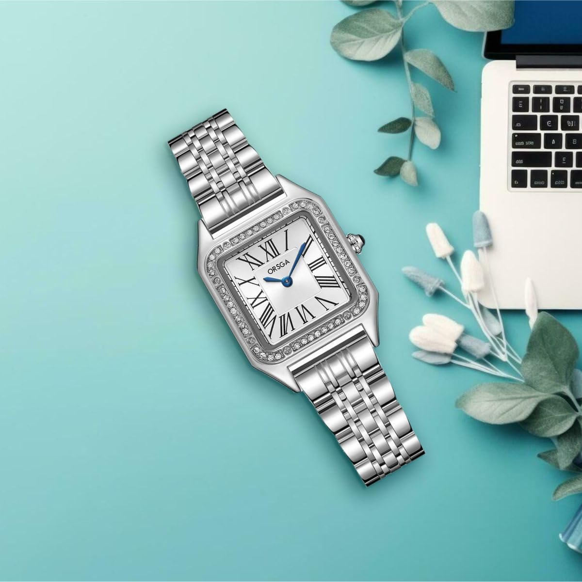 ORSGA Women Watches Cadence Watch for Women - Stylish Silver Latest Stylish & Unique Diamond Square Watch for Women&Girls, Analog Wrist Ladies Watch