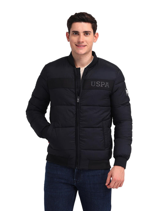 U.S. POLO ASSN. Men's Medium Weight Puffer Jacket with Hood (USJCKS0710_Navy