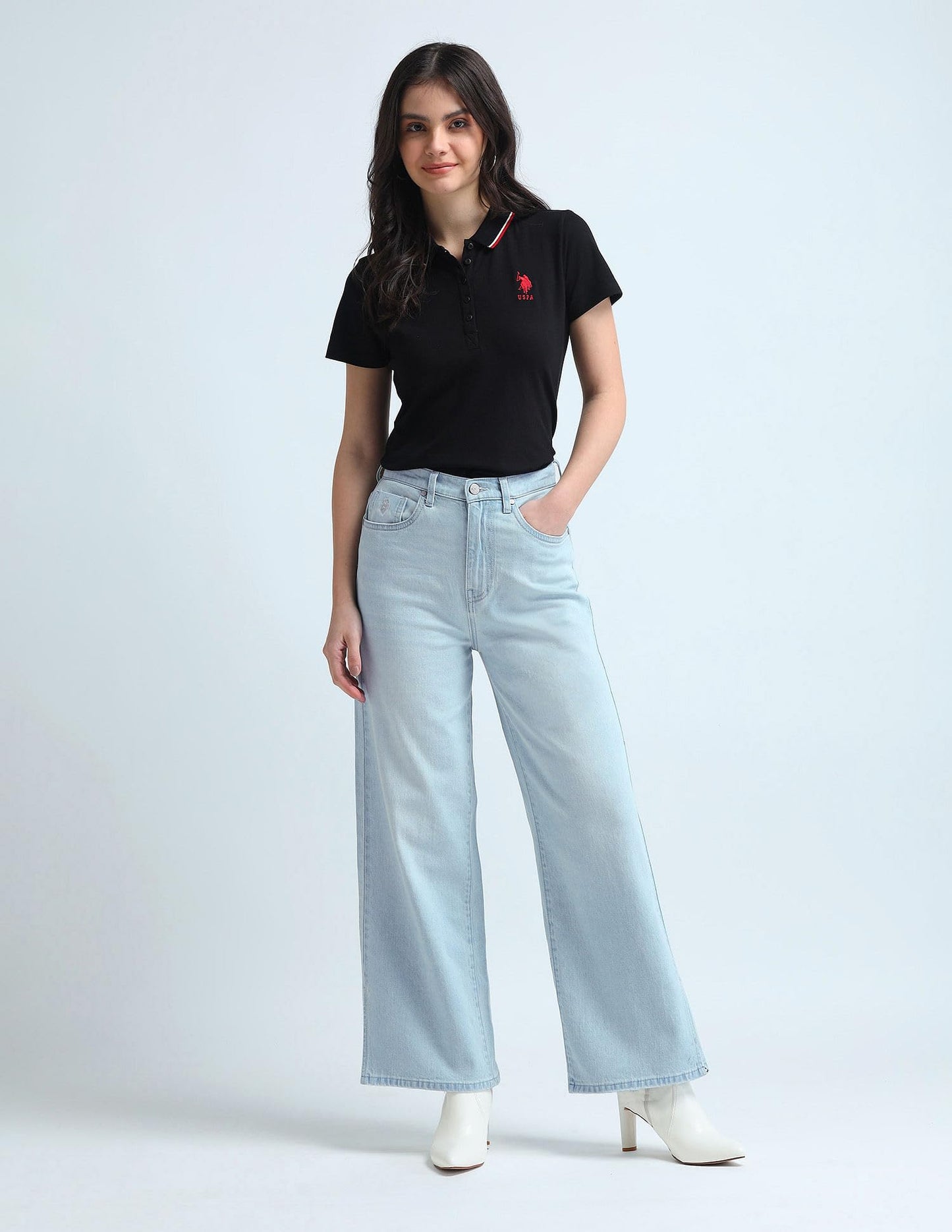 U.S. POLO ASSN. Women's Loose Jeans (UWAW24JEN145_Blue