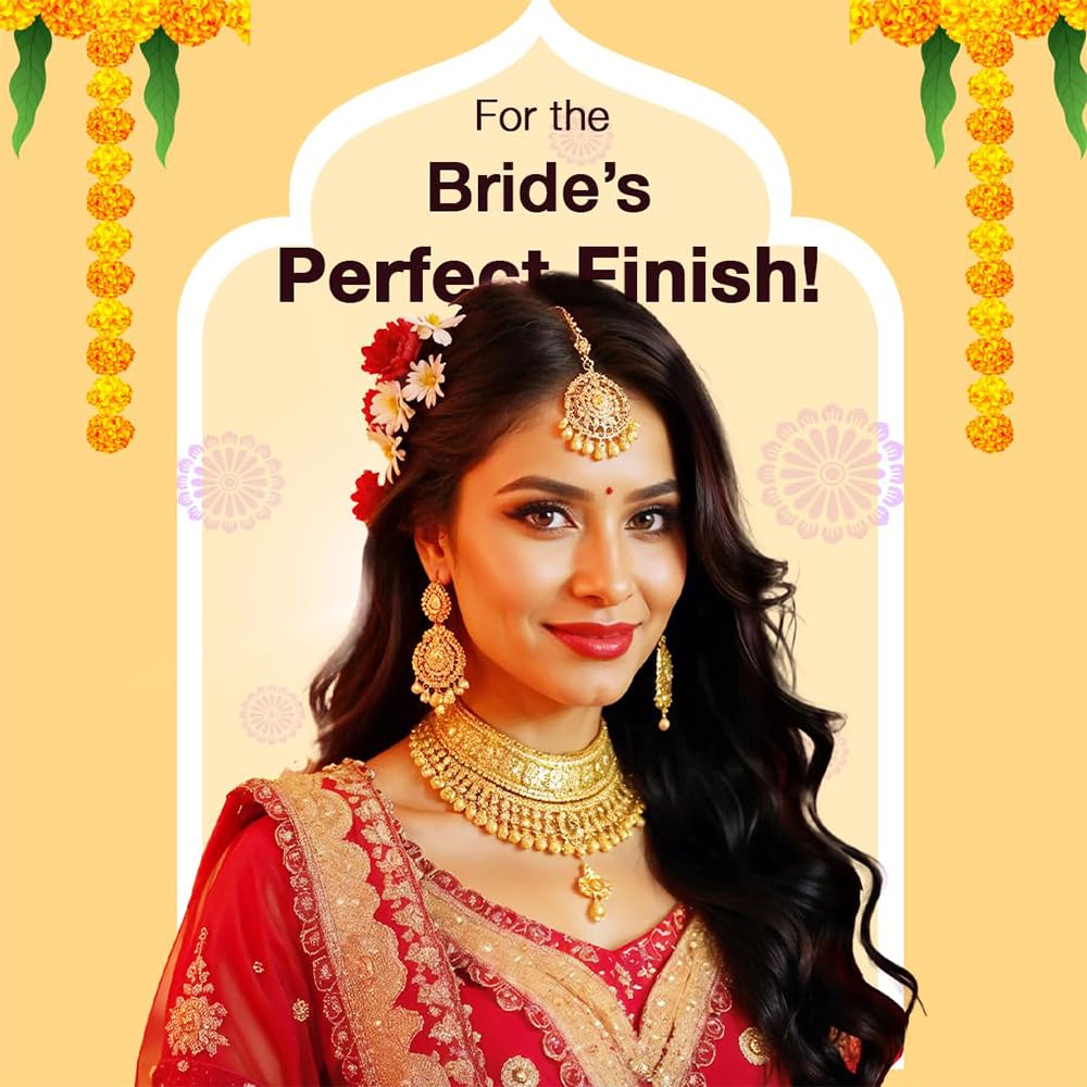 Dazller Grand Glam Kit - Medium Skintone, All-in-One Makeup Set with Primer, Liquid Foundation, Kajal, Mascara, Eyeshadow & More, Long-Stay, Lightweight, Water-Resistant, Suitable for All Skin Types