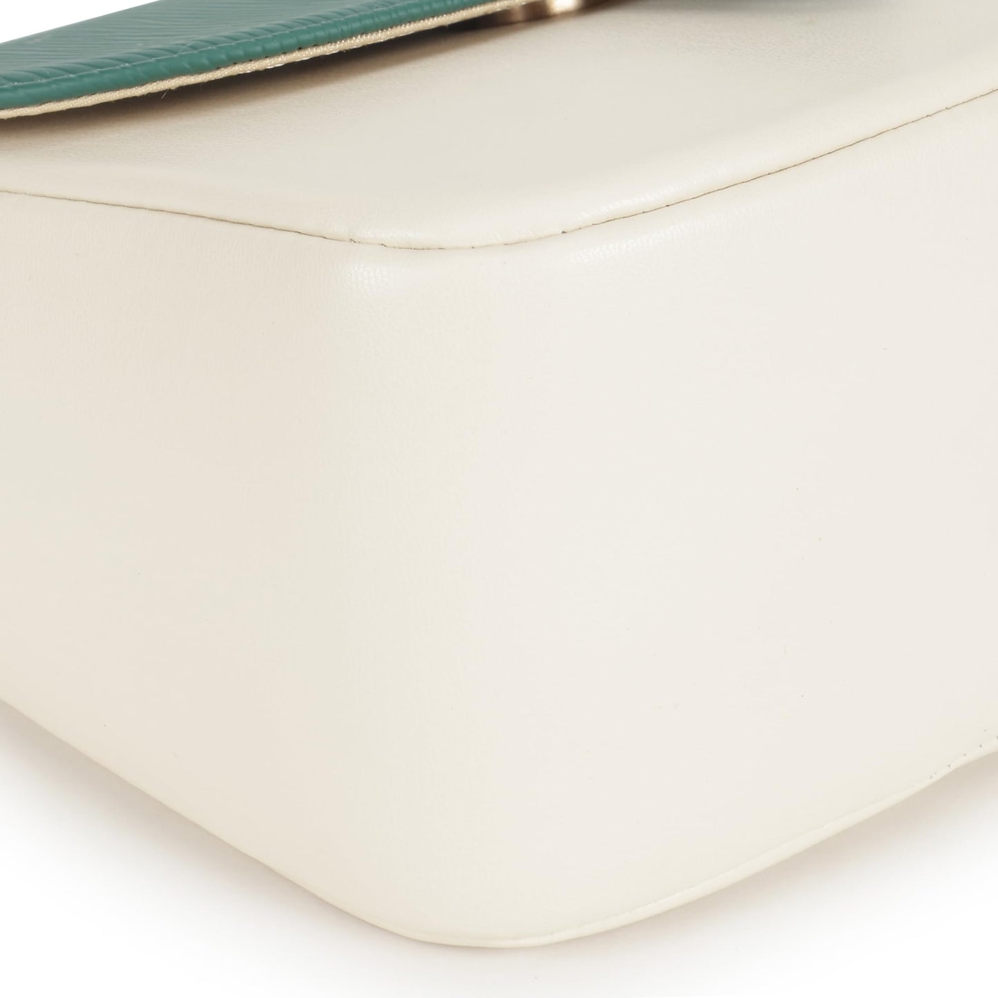 Fastrack RufflePlay green Sling | Faux-Leather Women’s Handbag | Textured Flap Sling with Button Closure & Adjustable Strap