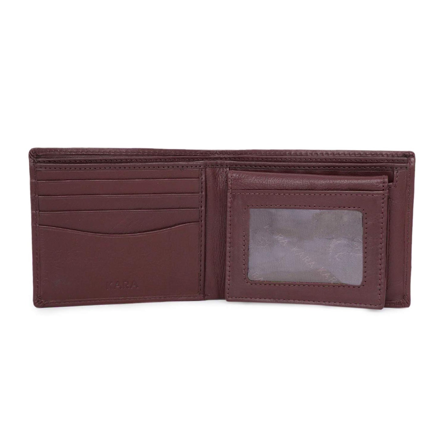 KARA Tan Bifold Genuine Leather Wallet for Men - Men's Wallet with Detachable Credit/Debit Card Holder