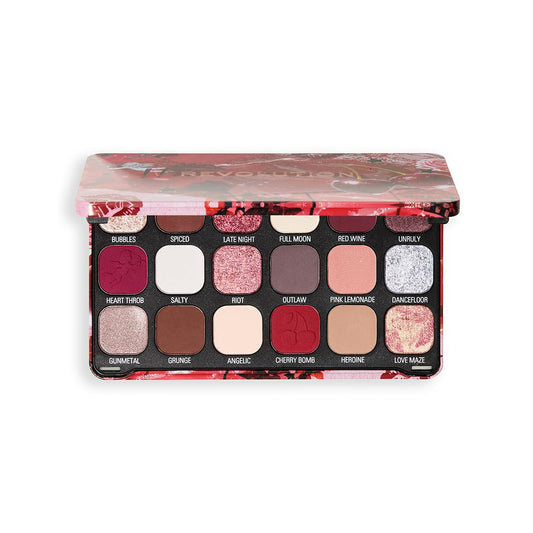 Makeup Revolution Forever Flawless Palette Cherry Rebel Red – Bold Reds & Pinks – Intense Pigmentation & Blendability