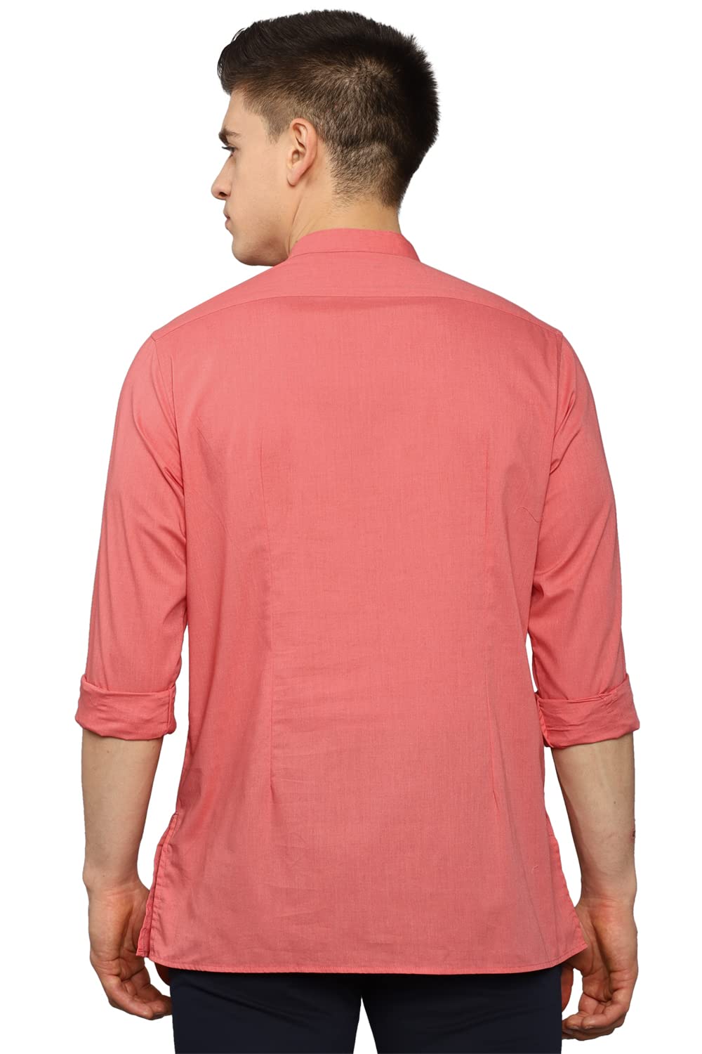 Allen Solly Men's Full Sleeves Short Kurta (ASKUQSTBN12389_Pink_38)