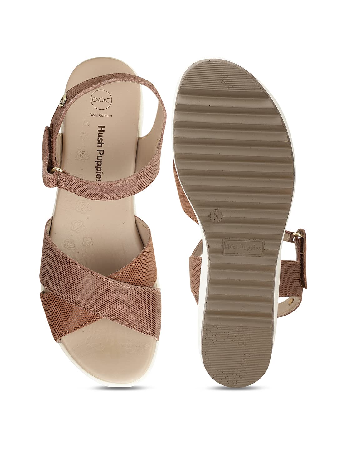 Hush Puppies Women's Scarlet Brown Leather Fashion Sandals-7 UK (40 EU) (7644909)