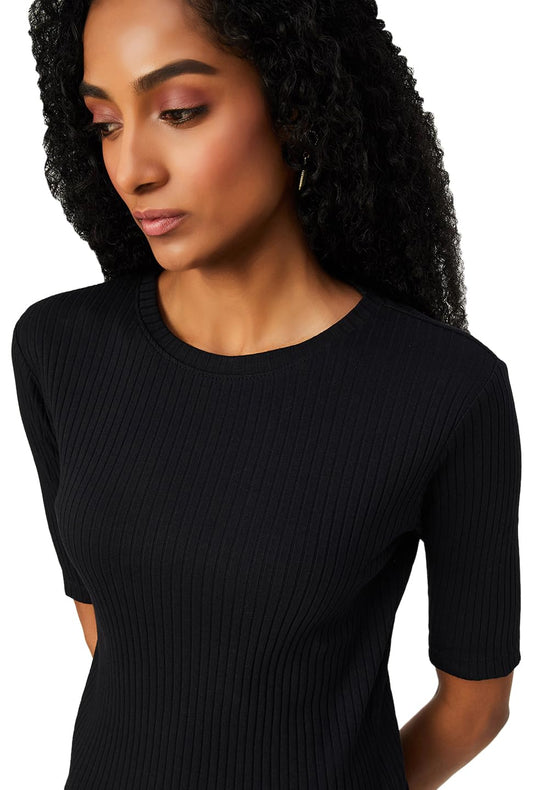 Max Women Ribbed Top (DIAMOND1BBLACK)_M