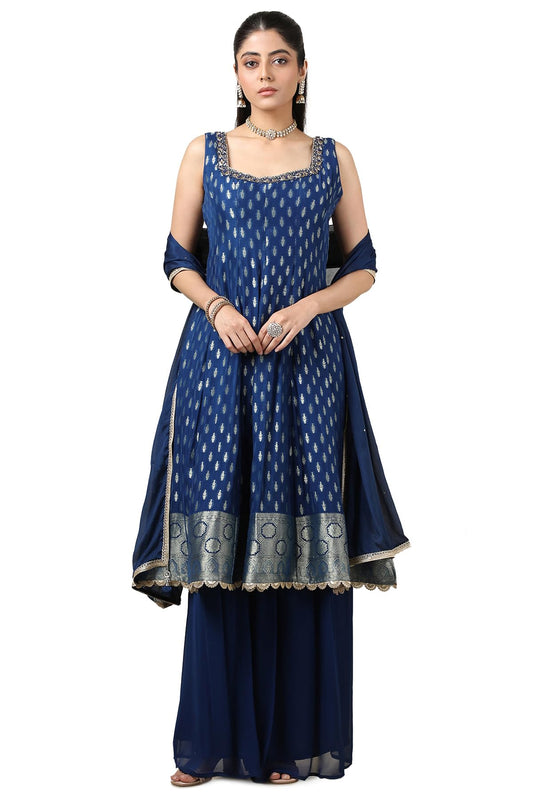 Soch Women's Brocade Salwar Suit Set (OWS5CD21594_Blue