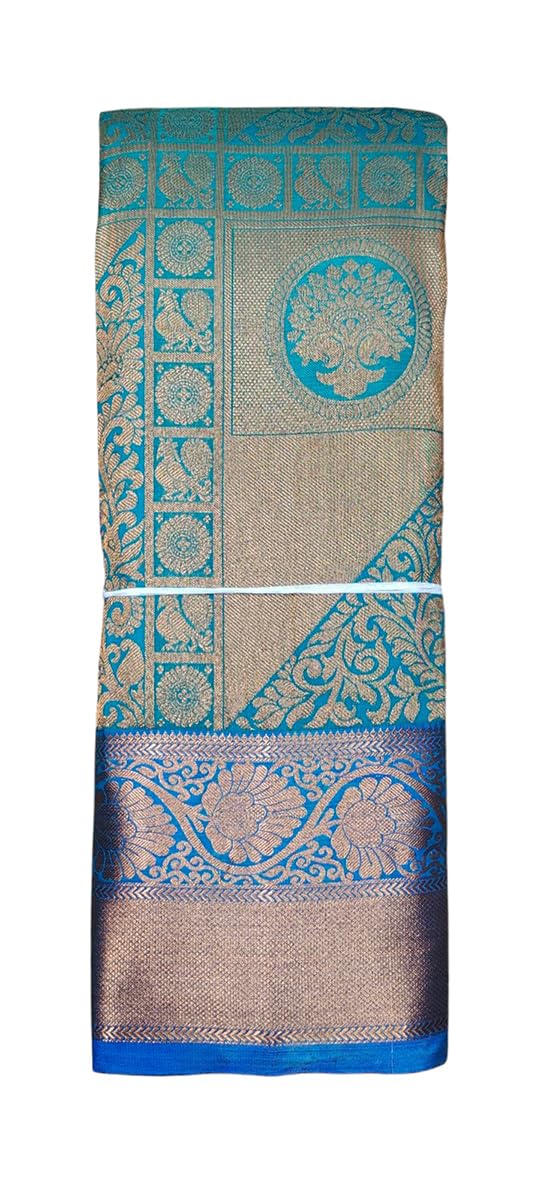 VFCollections Women's Kanchipuram Silk Pure Pattu Sarees With Blouse (112) (VFC250-1)